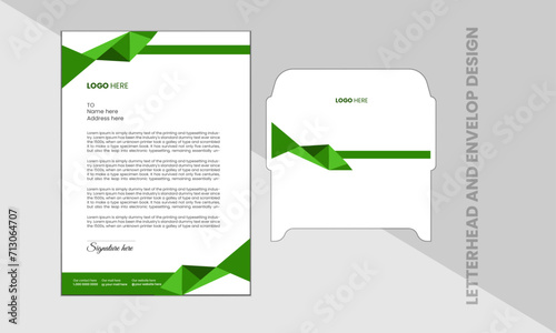 Attractive letterhead and envelop design template