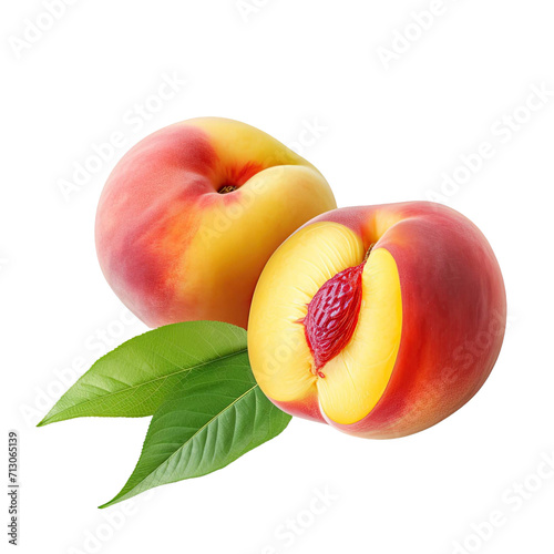 Sweet Peach fruits on white background