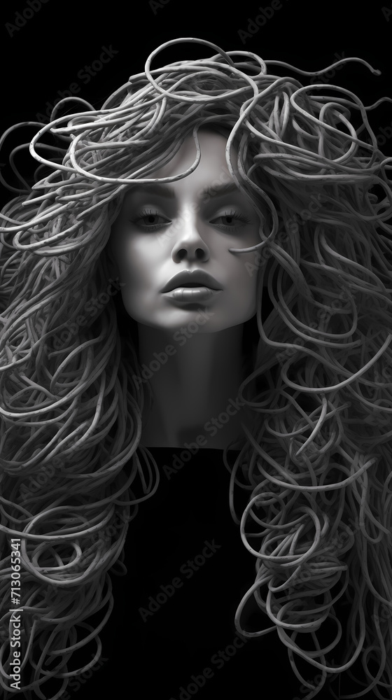 Fototapeta premium lady with spaghetti hair