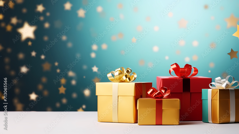 Gift box background with copy space for Christmas gifts, holidays or birthdays