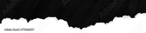 realistic black paper tear border