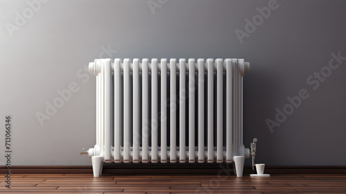 Home heater radiator in the shape house in living room