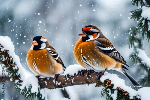 two birds in the snow