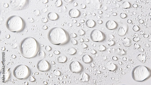 Postcard with water drops on white background