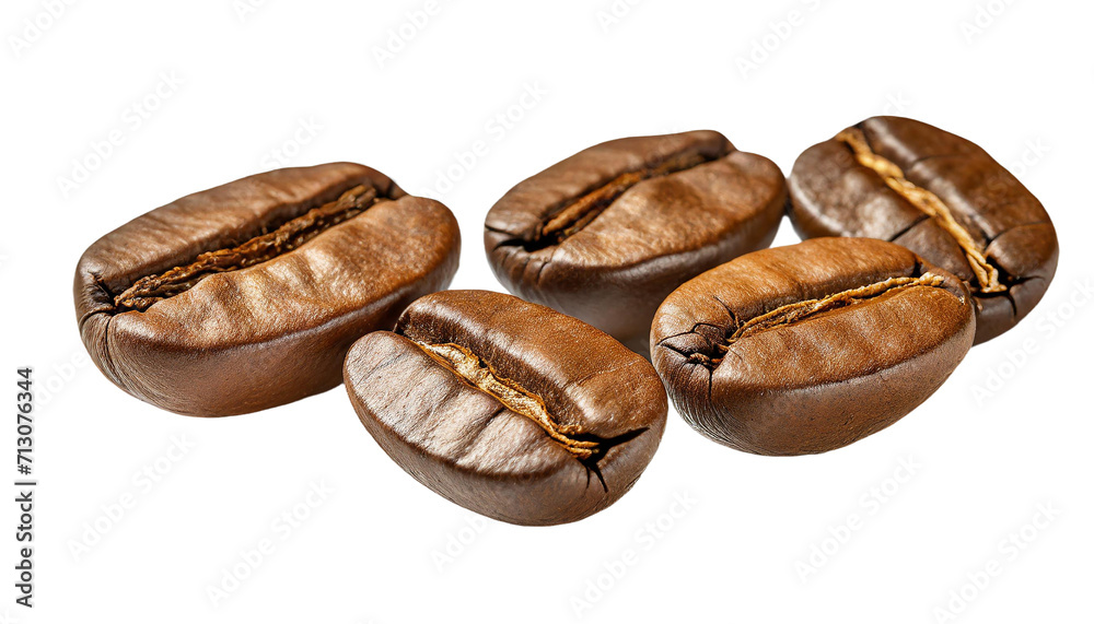 Coffee beans isolated on a transparent background. 3d rendering Coffee beans isolated on a transparent background. 3d rendering