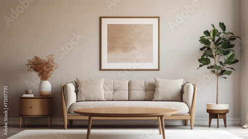 Frame mockup in a modern classic living room