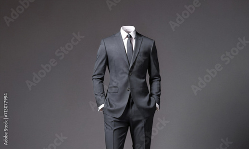 Elegant Display of Business Attire, Mannequin Dressed in Stylish Suit, Fashion, Retail, Professional