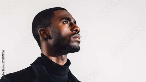 Confident Black Man Against White Backdrop