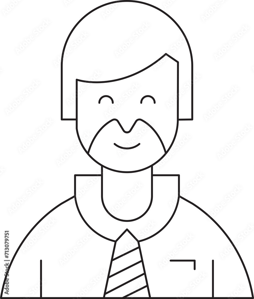 Fototapeta premium Beard Man Character Avatar