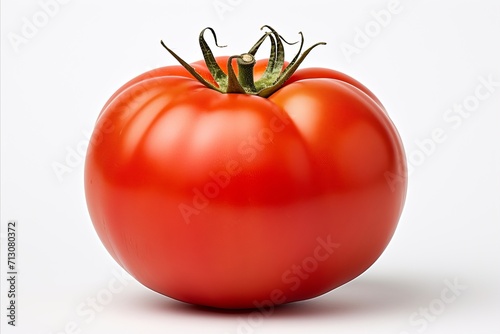 Ripe single tomato isolated on white for culinary, healthy eating, and vegetarian concepts © Ilja