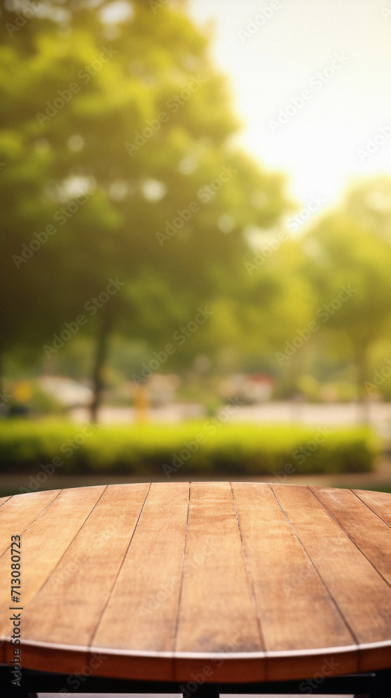 Wooden table spring nature bokeh background, empty wood desk product display mockup with green park sunny blurry abstract garden backdrop landscape ads showcase presentation. Mock up, copy space. Wooden table spring nature bokeh background, empty wood desk product display mockup with green park sunny blurry abstract garden backdrop landscape ads showcase presentation. Mock up, copy space.
