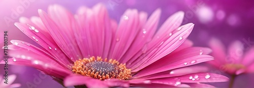 Close-Up Elegance of a Soft Focus Pink Daisy  Bathed in Glitter Glow Light  Amidst a Field of Wildflower Blossoms  Detailed Spring Symphony