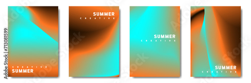 Abstract Blurred Modern Background. Gradient mesh. Variation set. saturated vivid color blend. Modern design template for posters, banners, brochures, flyers, covers, and websites. Vector illustration