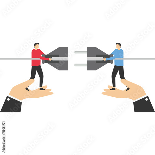 Helping and connecting with business people, Vector illustration in flat style   © ma_design
