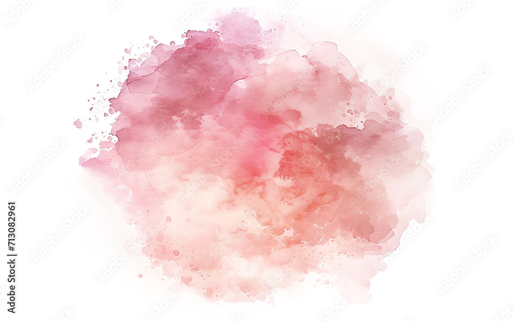 watercolor splashes forming a pink and brown cloud shape on a transparent background for creative design projects