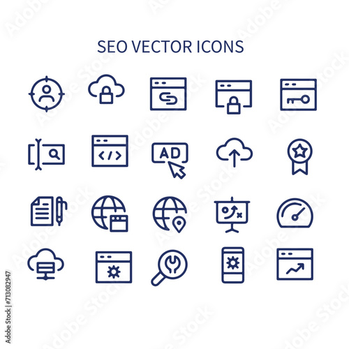set of seo vector icon