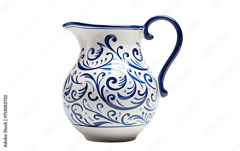 Artistry Captured in a Ceramic Vessel on White or PNG Transparent Background.