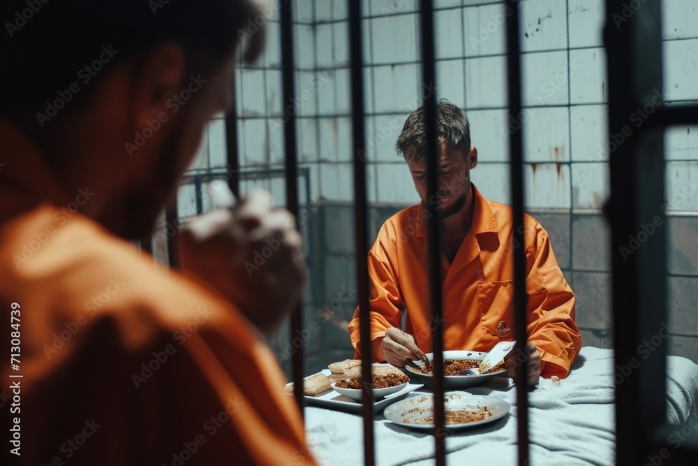 A man is seen sitting at a table with plates of delicious food. This image can be used to depict a person enjoying a meal or to illustrate concepts related to dining, restaurants, or food culture