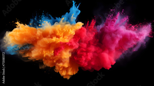 Super Slow Motion of Colored Powder Rotation