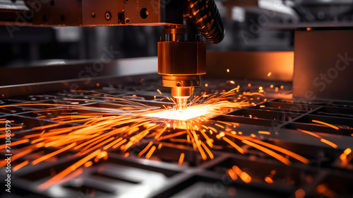 Image of laser cutter emitting sparks