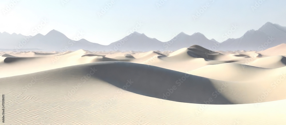 White Sand Dunes in Desert - Serenity of Desert Landscape