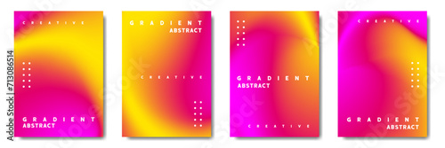 Abstract Blurred Modern Background. Gradient mesh. Variation set. saturated vivid color blend. Modern design template for posters, banners, brochures, flyers, covers, and websites. Vector illustration