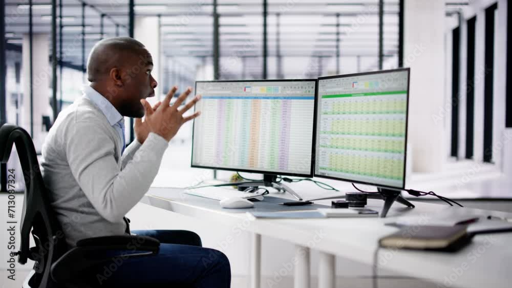 Data Analyst African Man Using Spreadsheet Data Analyst African Man Using Spreadsheet