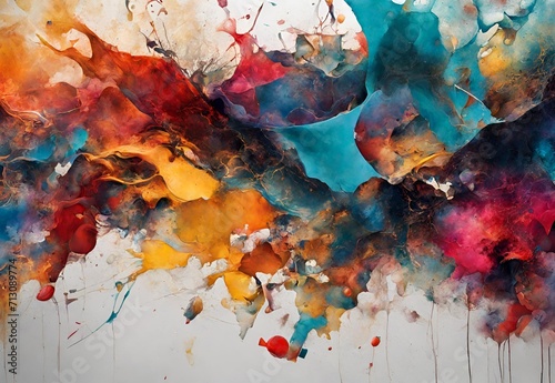Abstract art where colors, shapes, and textures bombard the senses.