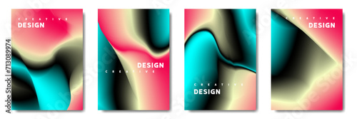 Abstract Blurred Modern Background. Gradient mesh. Variation set. saturated vivid color blend. Modern design template for posters, banners, brochures, flyers, covers, and websites. Vector illustration