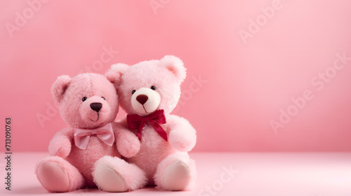 Two cute fluffy teddy bears