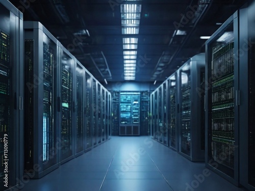 Modern facility of data center room