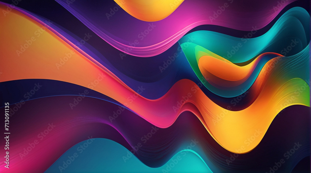 neon abstract geometric gradient wave pattern background. neon abstract background concept 