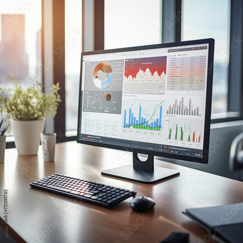 Laptop closeup with forex graph on computer screen. Financial trading and education concept. 3d rendering.