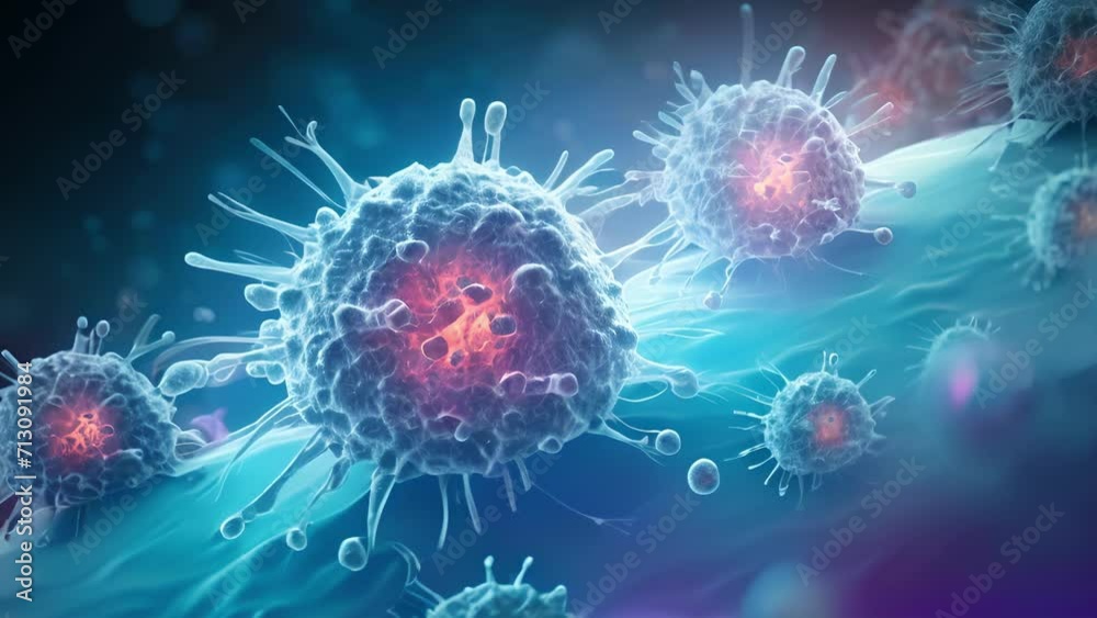 image of cell mutating due to genetic abnormality. The cells abnormal growth and division indicates the origin of potential cancerous tumor. image of cell mutating due to genetic abnormality. The cells abnormal growth and division indicates the origin of potential cancerous tumor.