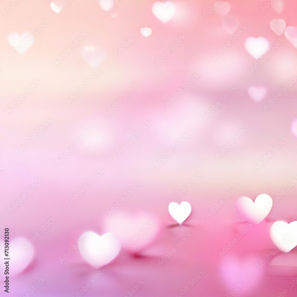 light airy background for Valentine's day with delicate hearts in pastel colors