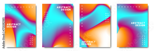 Abstract Blurred Modern Background. Gradient mesh. Variation set. saturated vivid color blend. Modern design template for posters, banners, brochures, flyers, covers, and websites. Vector illustration