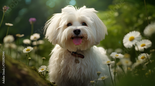 Cute white Havanese dog