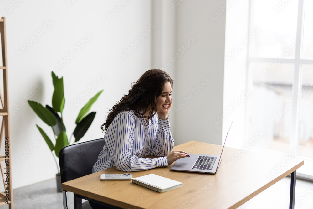 Portrait of a businesswoman using laptop in office