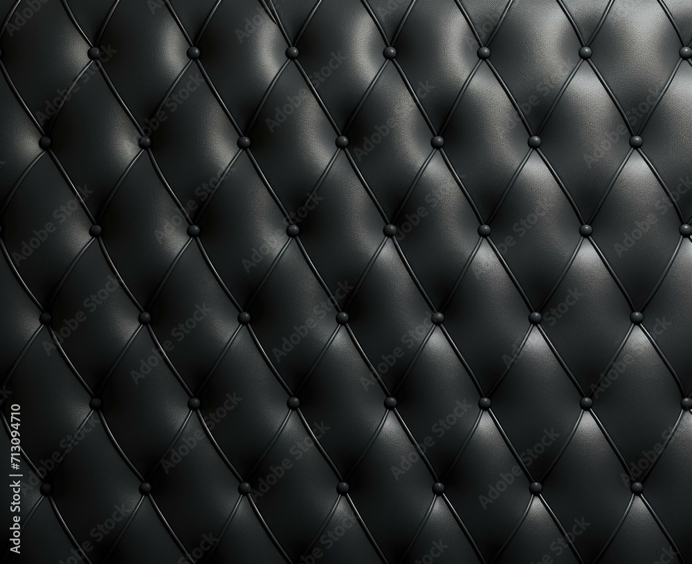 A luxurious black leather texture, perfect for high-end branding materials. Generative AI.