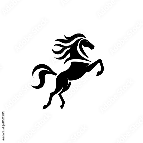 Fototapeta Naklejka Na Ścianę i Meble -  High Quality Vector Logo of a Majestic Rearing Horse. Versatile Symbol of Strength and Elegance for Logos, Branding, and Marketing. Isolated on White Background for Seamless Integration.