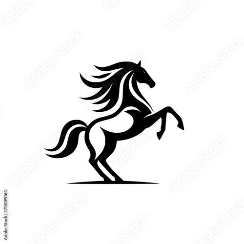 Fototapeta Naklejka Na Ścianę i Meble -  High Quality Vector Logo of a Majestic Rearing Horse. Versatile Symbol of Strength and Elegance for Logos, Branding, and Marketing. Isolated on White Background for Seamless Integration.