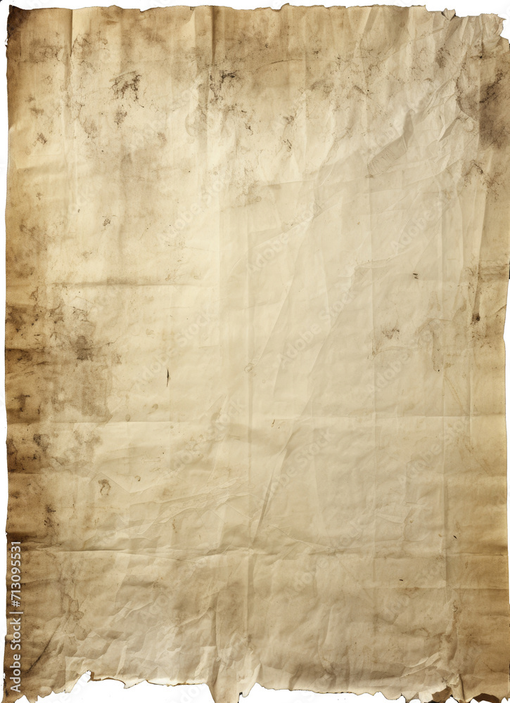 distressed aged paper, full blank sheet of vintage aged paper with ...