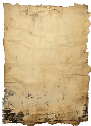 distressed aged paper, full blank sheet of vintage aged paper with distressed edges, ripped and torn edges, PNG, fondo transparente