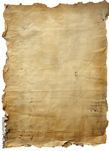 distressed aged paper, full blank sheet of vintage aged paper with distressed edges, ripped and torn edges, PNG, fondo transparente