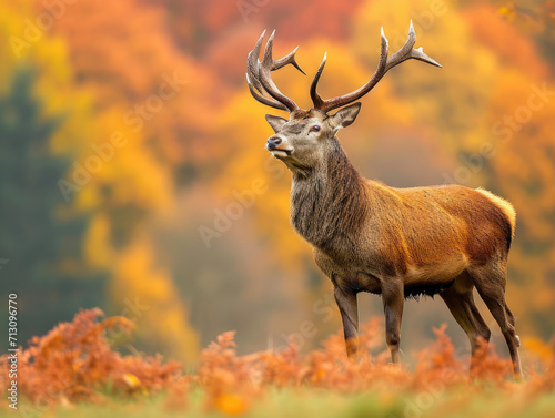 Majestic Deer Standing on Lush Green Field