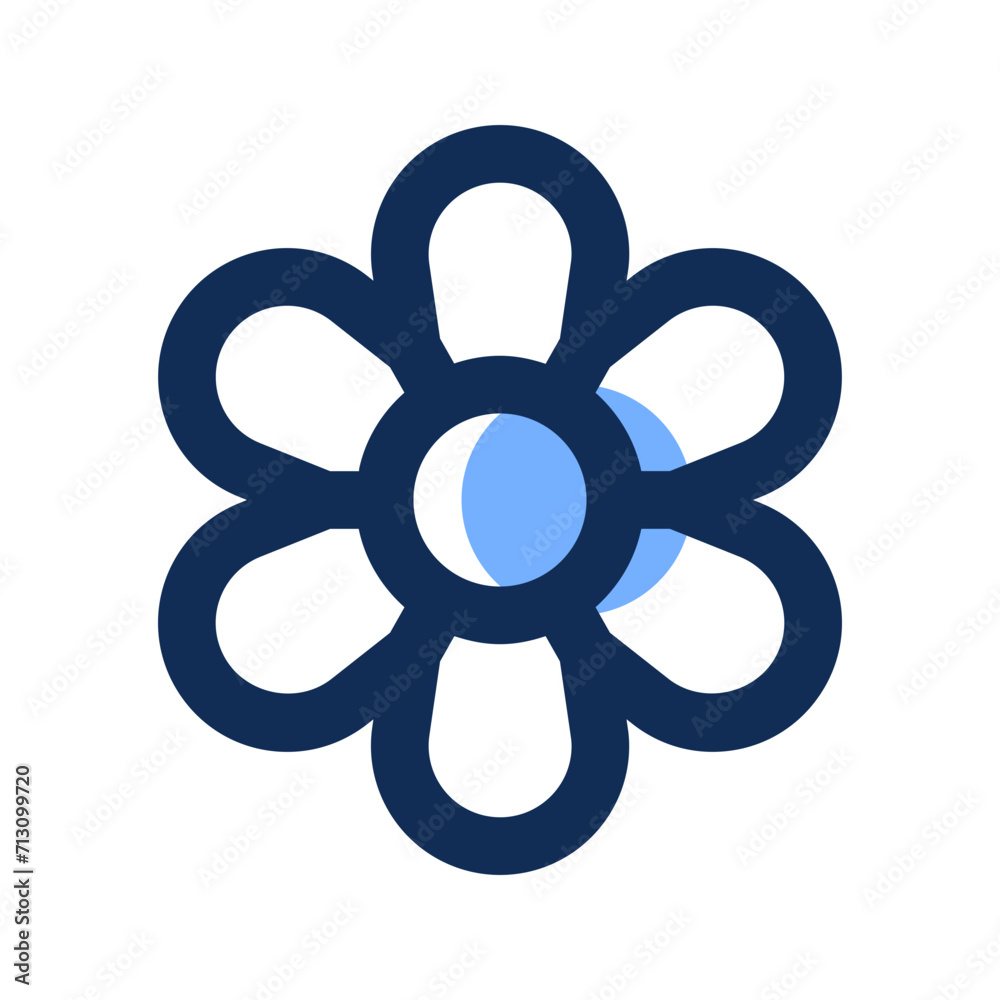 flower filled line icon