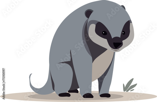 minimalistic illustration. badger. fantastic character from the animal world.