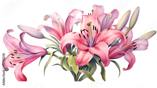 Lilies pink flowers