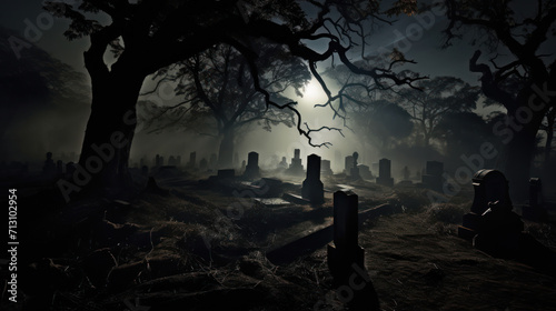 Creepy Atmosphere: Haunting Halloween Scene