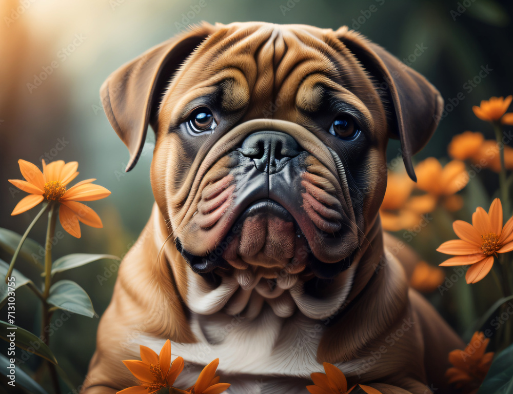 Obraz premium süße braune Bulldogge